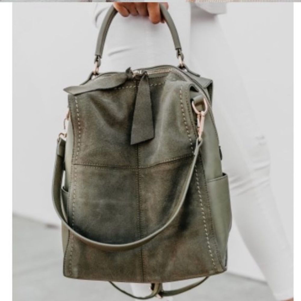 Olive Green Convertible Backpack
